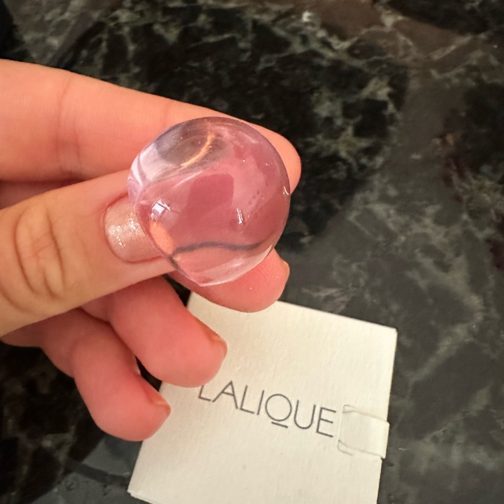 Brand new Lalique cabuchón crystal ring 7